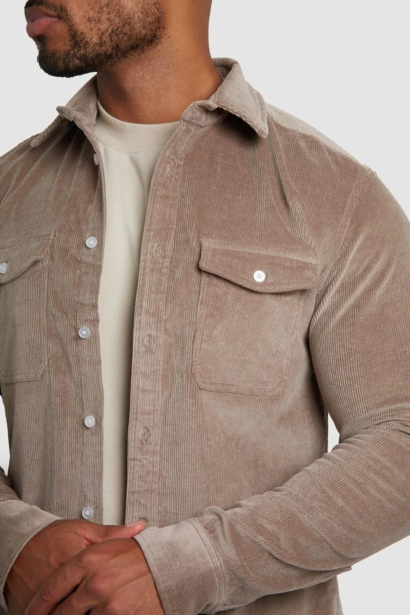 Cord Overshirt in Mole - Image 3