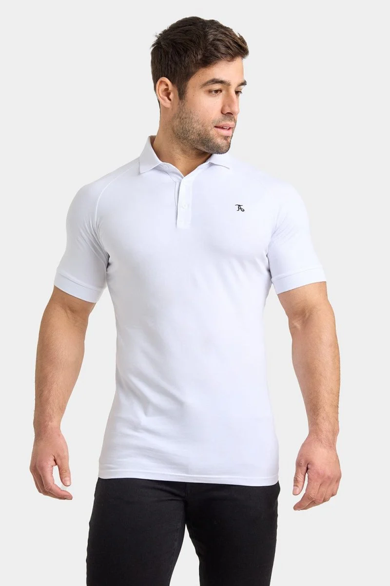 Muscle Fit Polo Shirt in White - Image 4