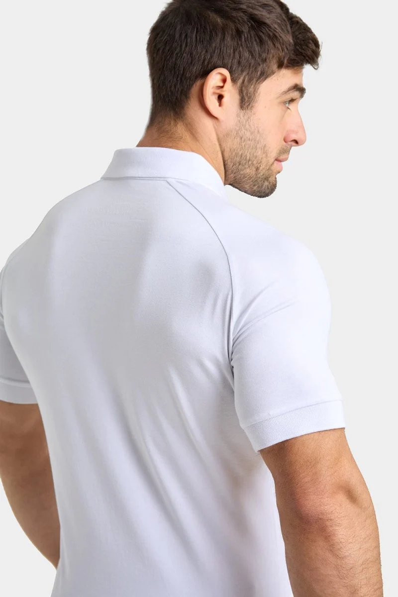 Muscle Fit Polo Shirt in White - Image 6