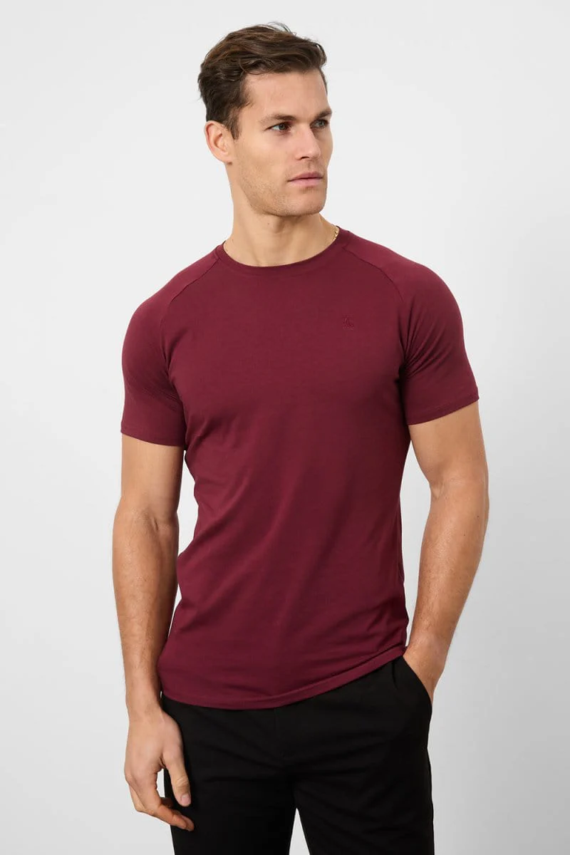 Premium Muscle Fit T-Shirt in Burgundy - Image 4