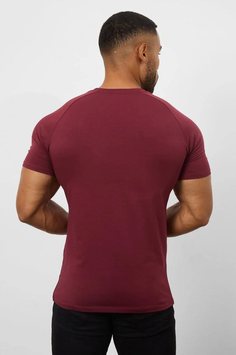 Premium Muscle Fit T-Shirt in Burgundy - Image 6