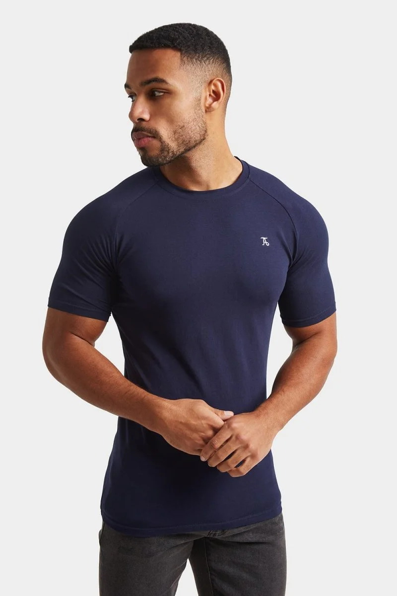Premium Muscle Fit T-Shirt in True Navy - Image 3