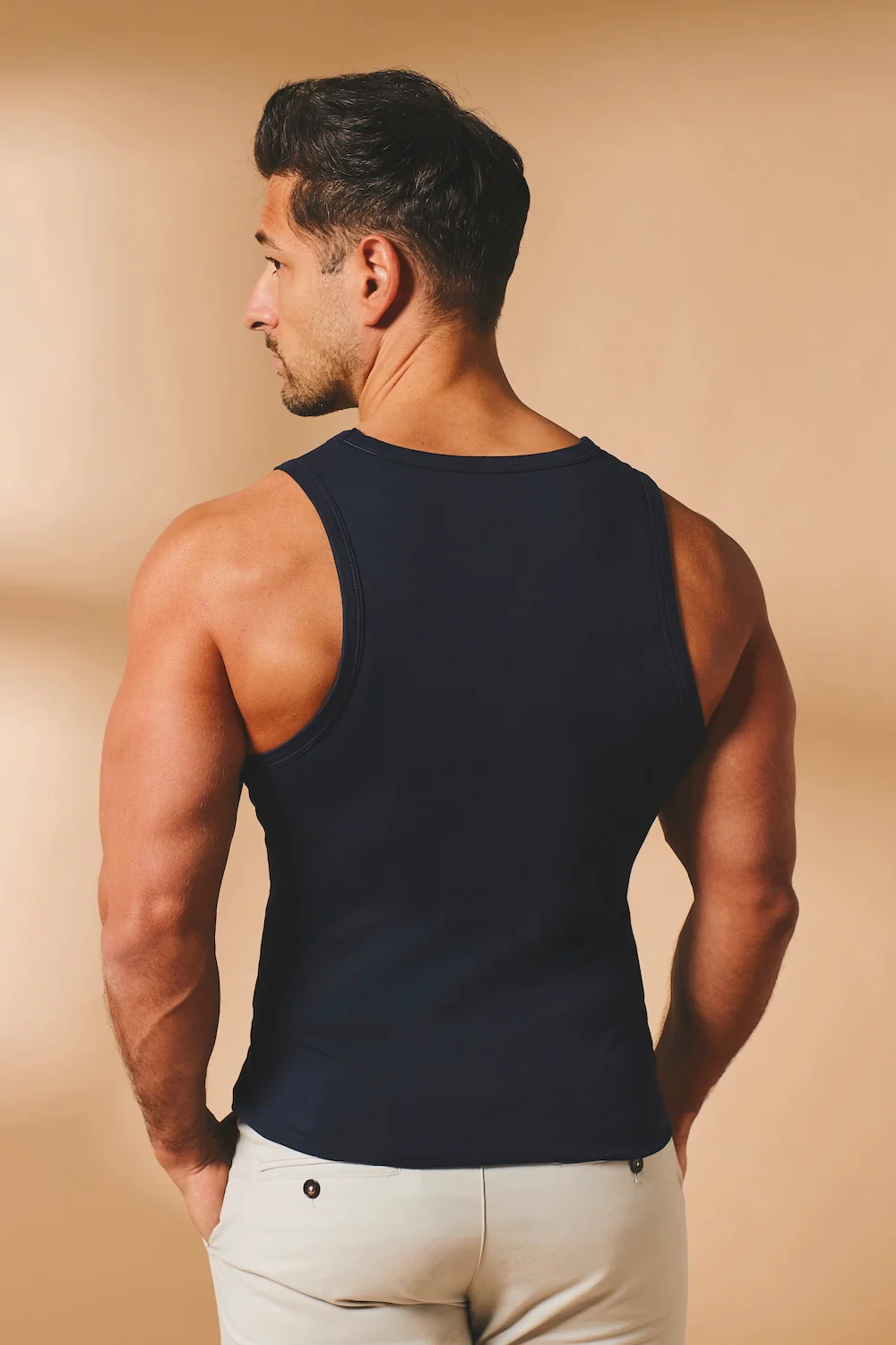 Muscle Fit Vest in True Navy - Image 5
