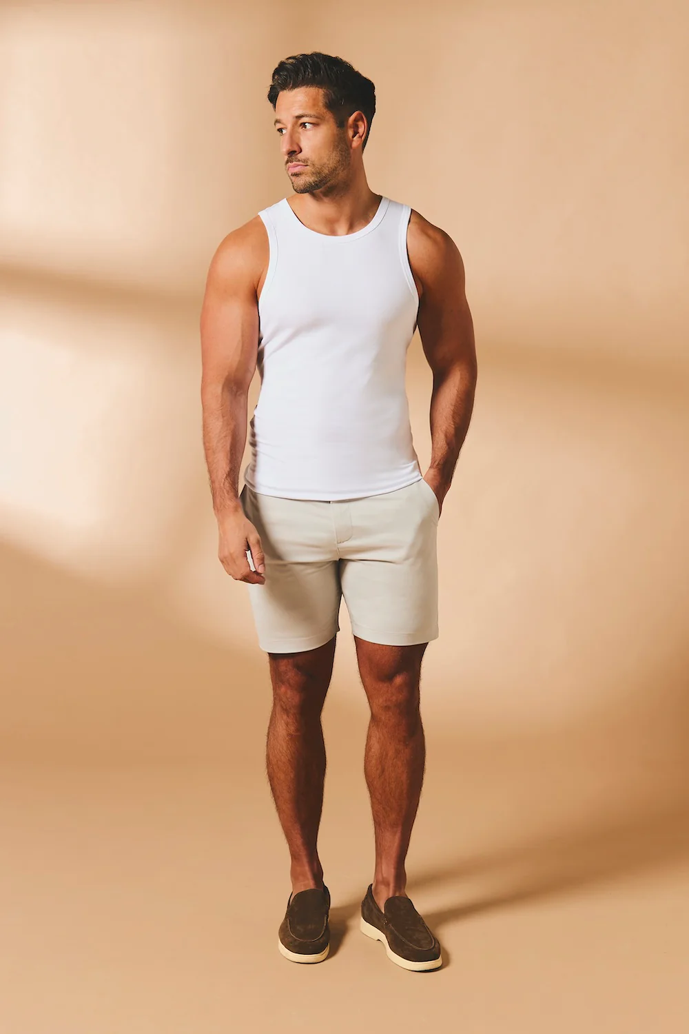 Muscle Fit Vest in White - Image 3