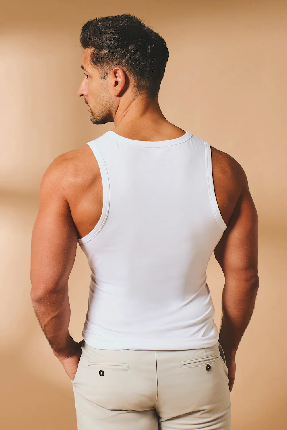 Muscle Fit Vest in White - Image 6