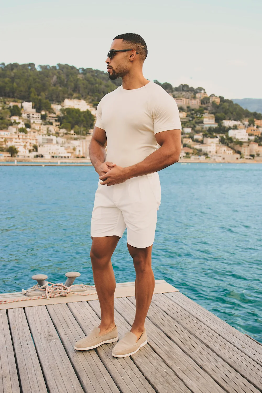 Mercerised Cotton T-Shirt in Alabaster - Image 3