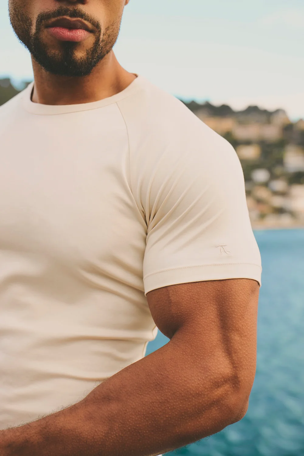 Mercerised Cotton T-Shirt in Alabaster - Image 5