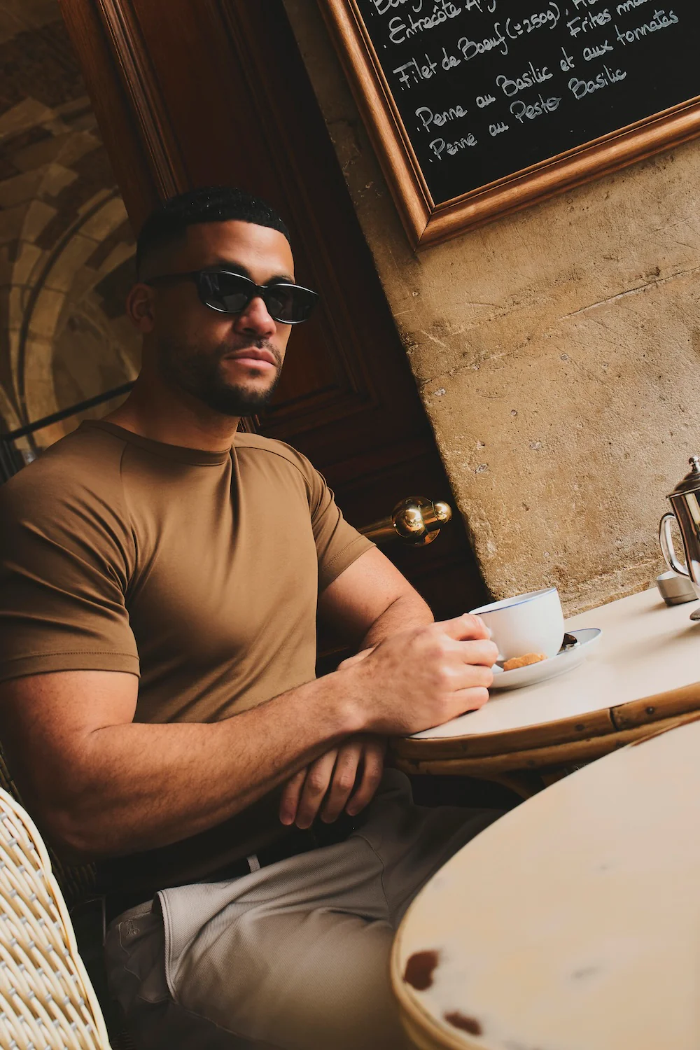 Mercerised Cotton T-Shirt in Chestnut - Image 6