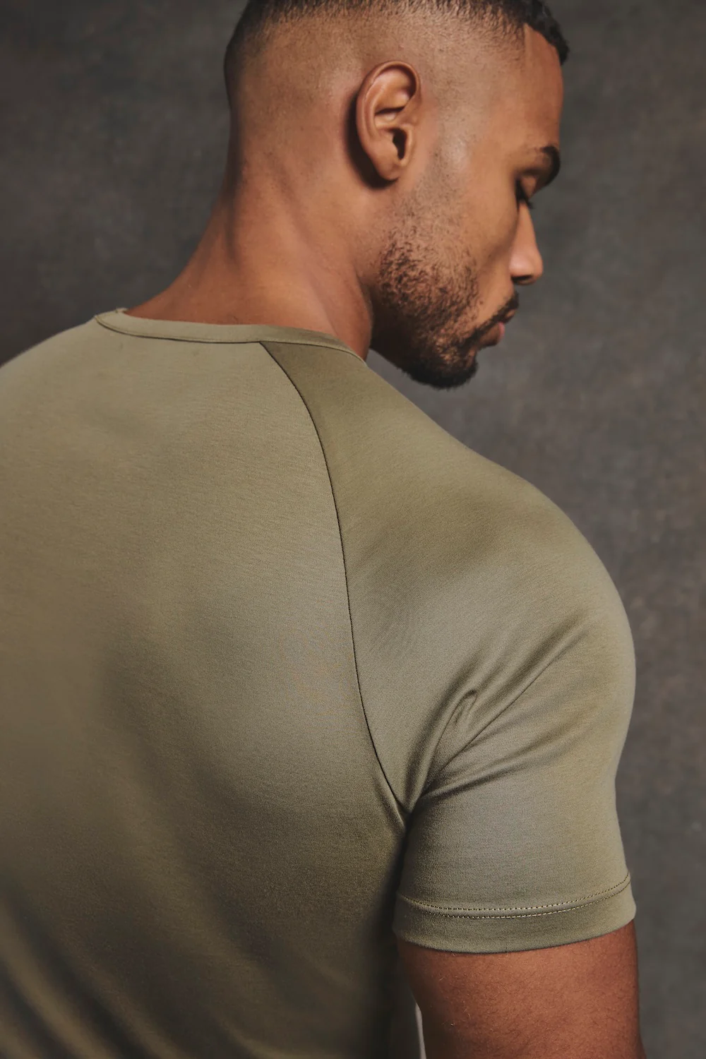 Mercerised Cotton T-Shirt in Khaki - Image 5