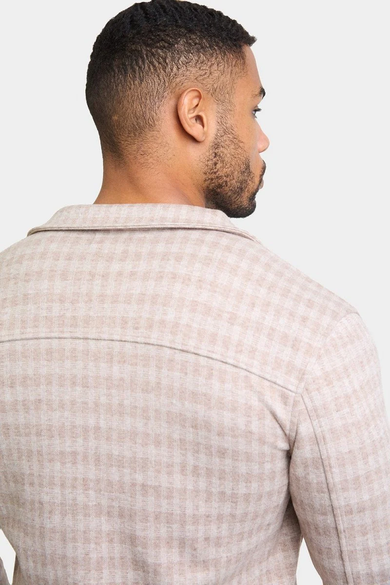 Mini Check Shacket in Stone - Image 6