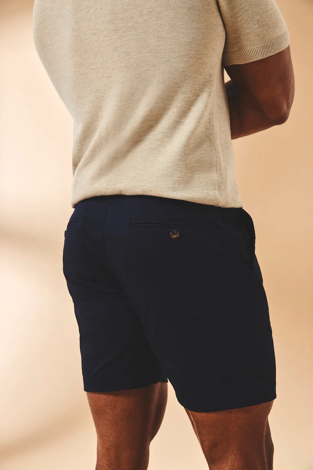 Muscle Fit Stretch Chino Shorts in Navy - Image 7