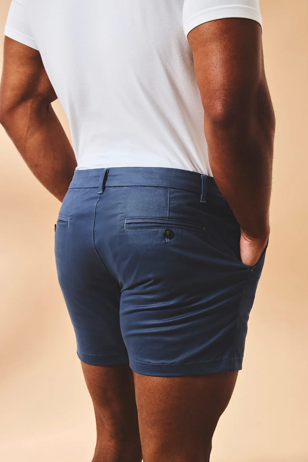 Muscle Fit Stretch Chino Shorts - Shorter Length in Airforce - Image 6