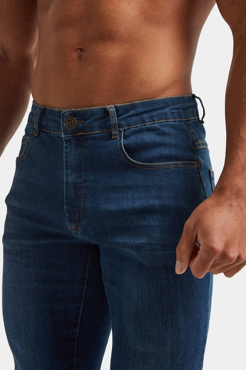 Muscle Fit Jeans in Dark Blue - Image 3
