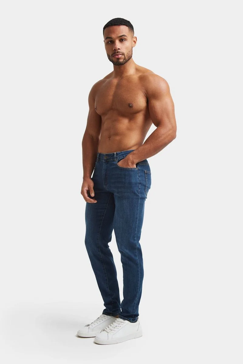Muscle Fit Jeans in Dark Blue - Image 5