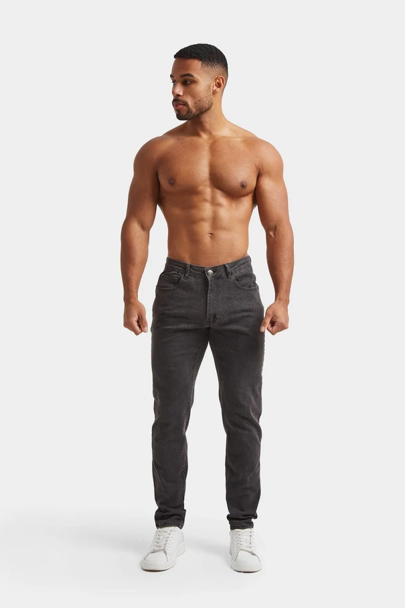 Muscle Fit Jeans in Dark Grey - Image 5