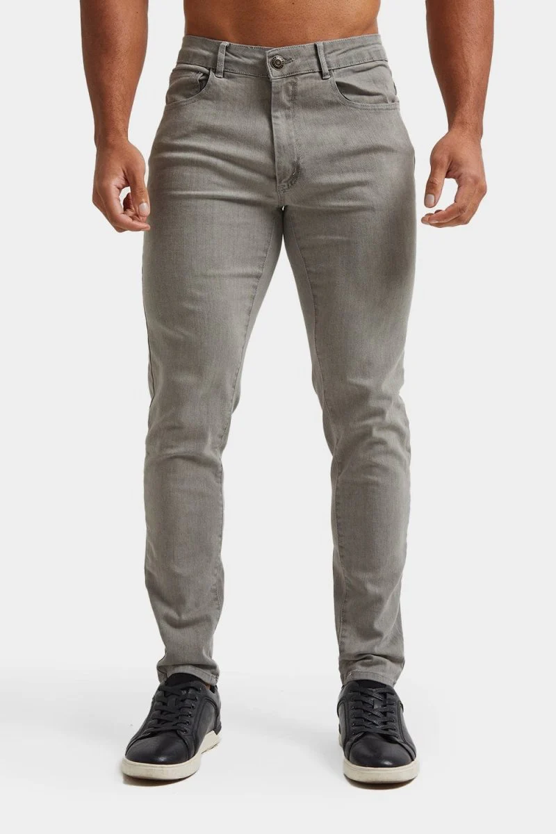 Muscle Fit Jeans in Light Grey - Image 4