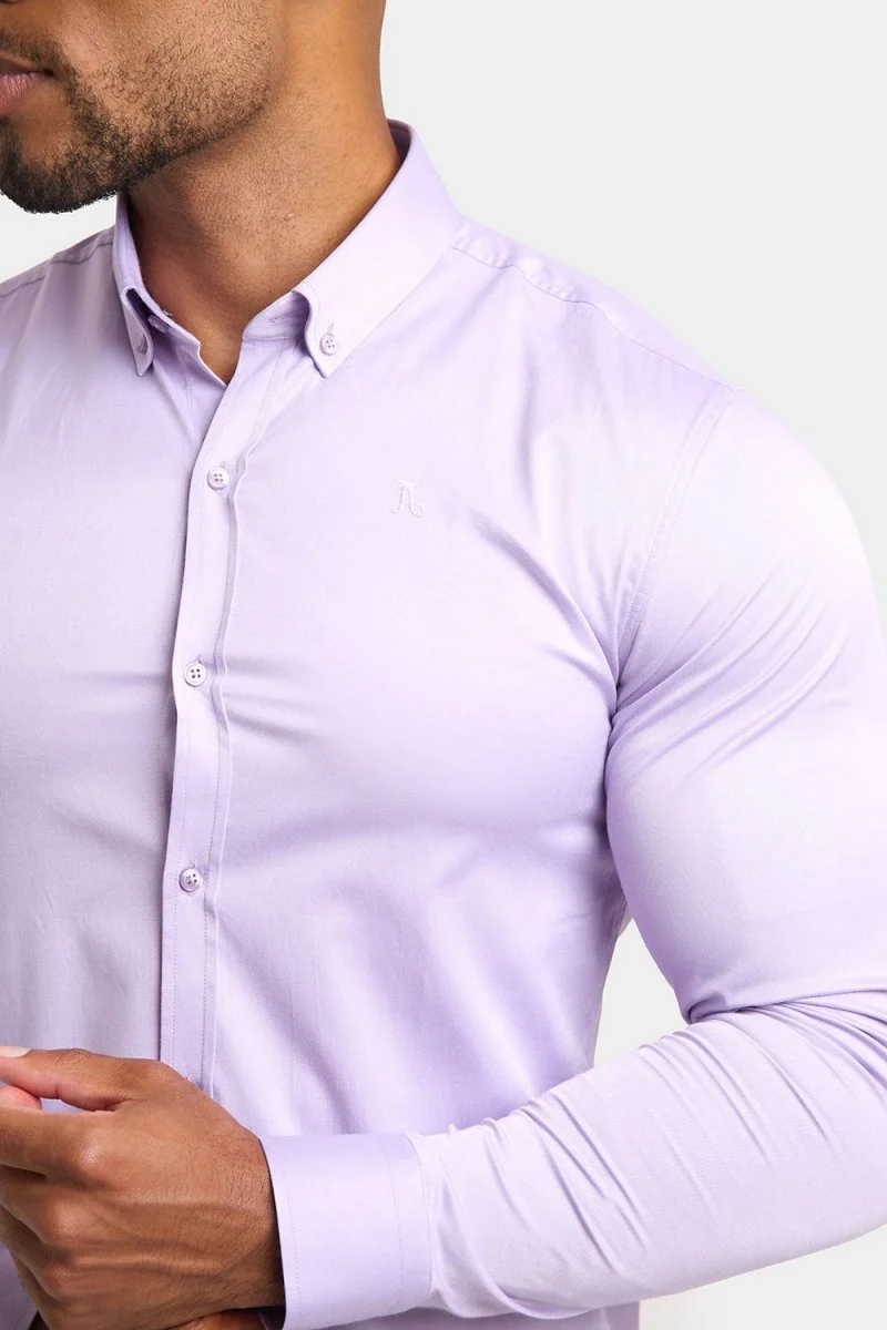 Muscle Fit Signature Shirt in Lilac - Image 3