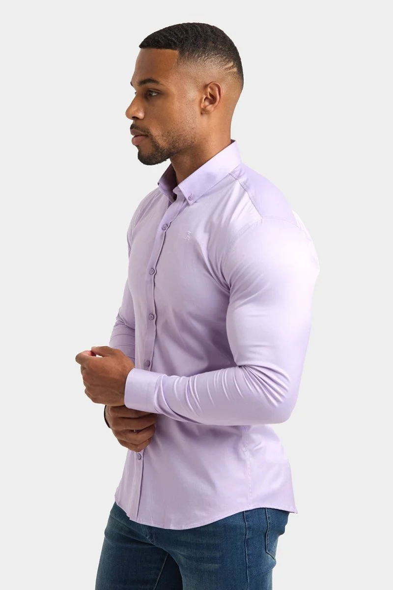 Muscle Fit Signature Shirt in Lilac - Image 4