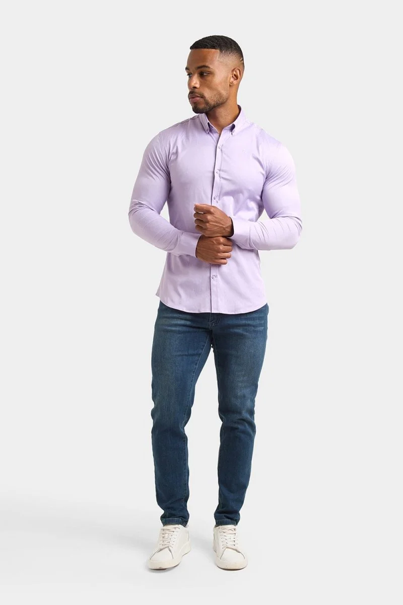 Muscle Fit Signature Shirt in Lilac - Image 5