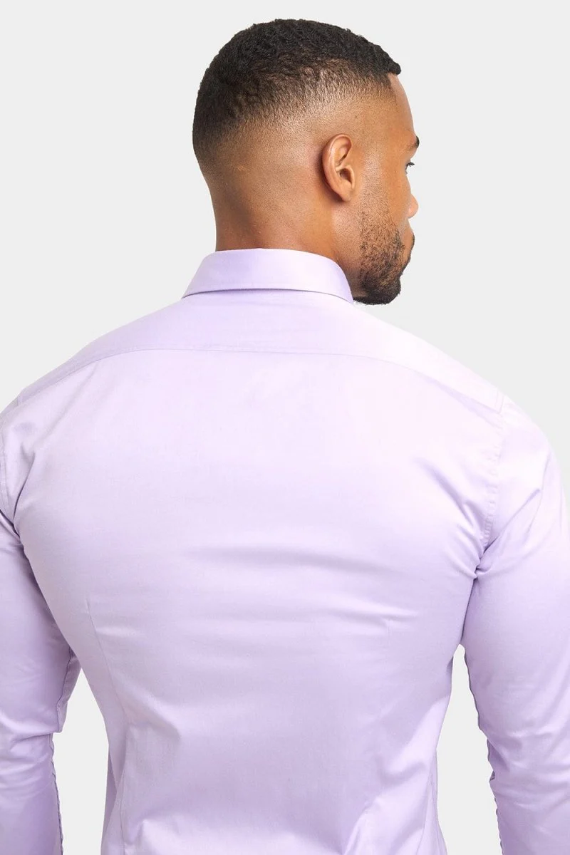 Muscle Fit Signature Shirt in Lilac - Image 6