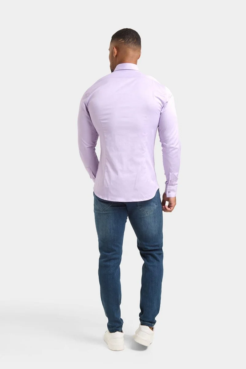 Muscle Fit Signature Shirt in Lilac - Image 7