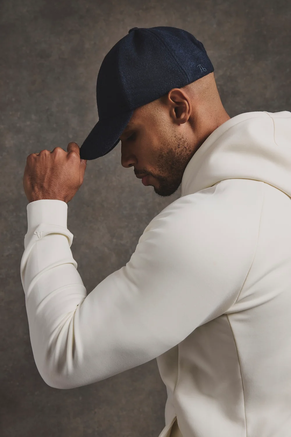 TA Embroidered Baseball Cap in Navy - Image 3