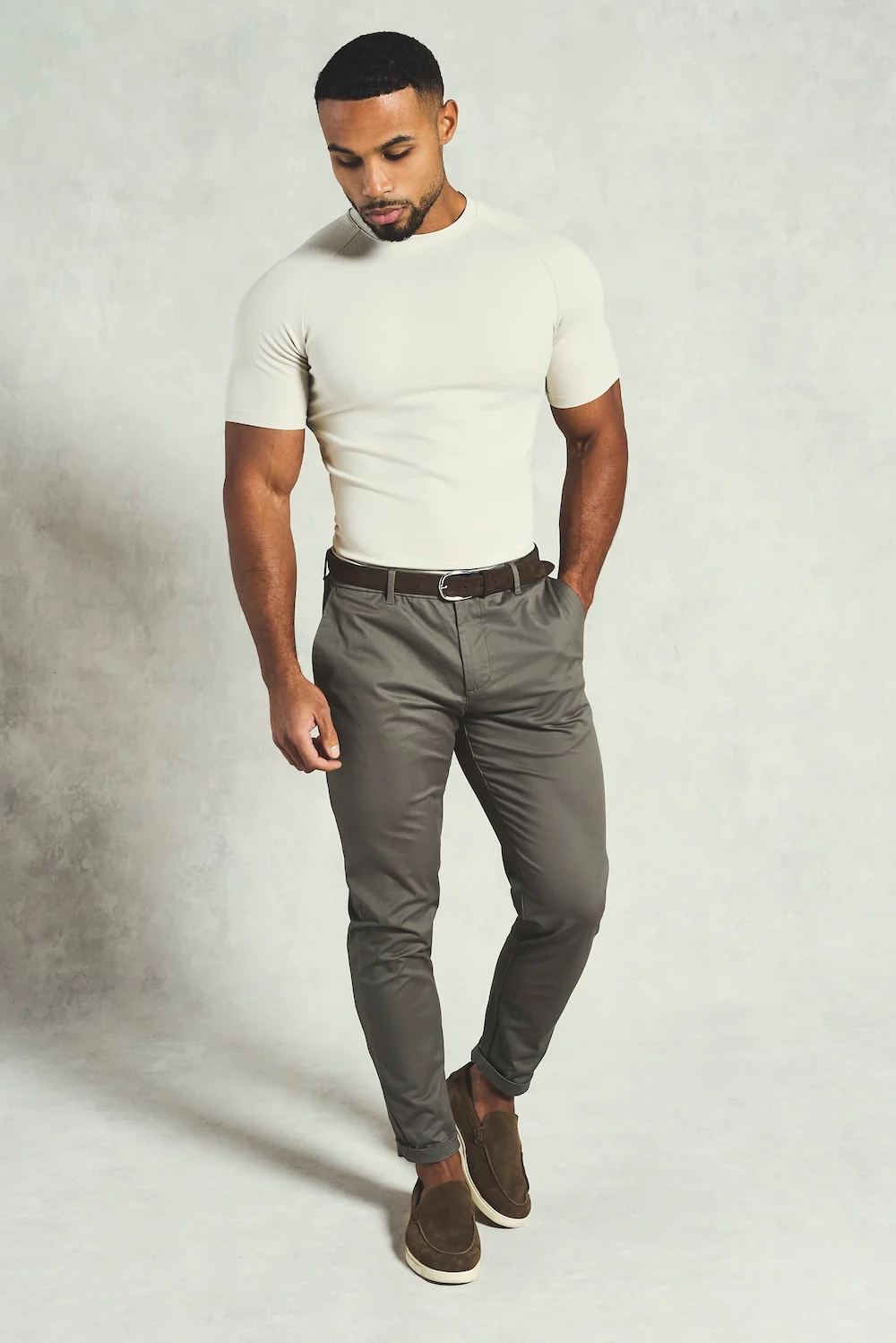 Textured Jersey T-Shirt in Alabaster - Image 3