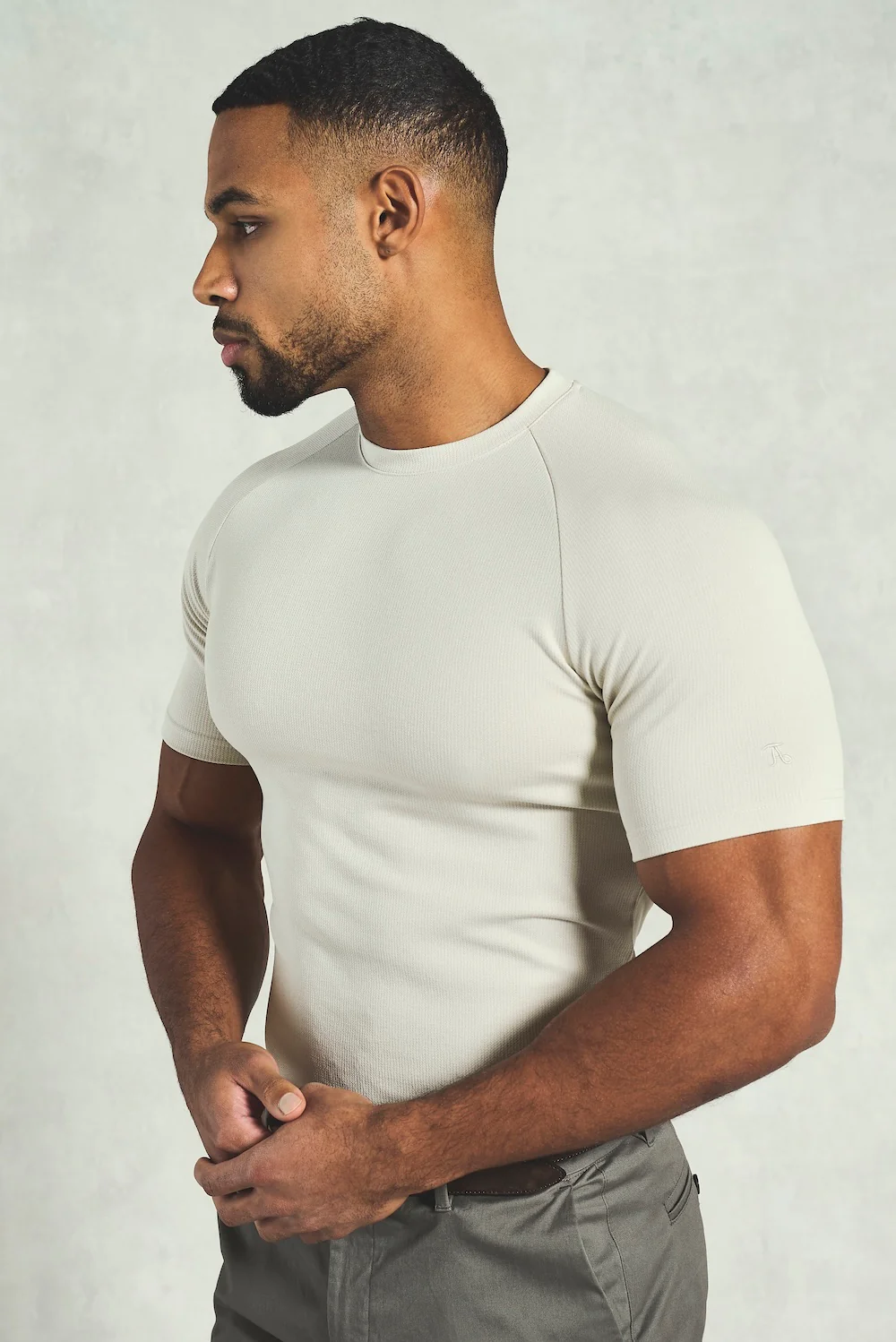 Textured Jersey T-Shirt in Alabaster - Image 4