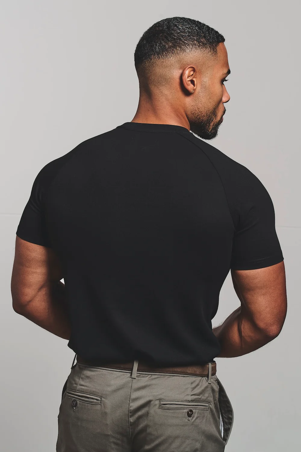 Textured Jersey T-Shirt in Black - Image 6