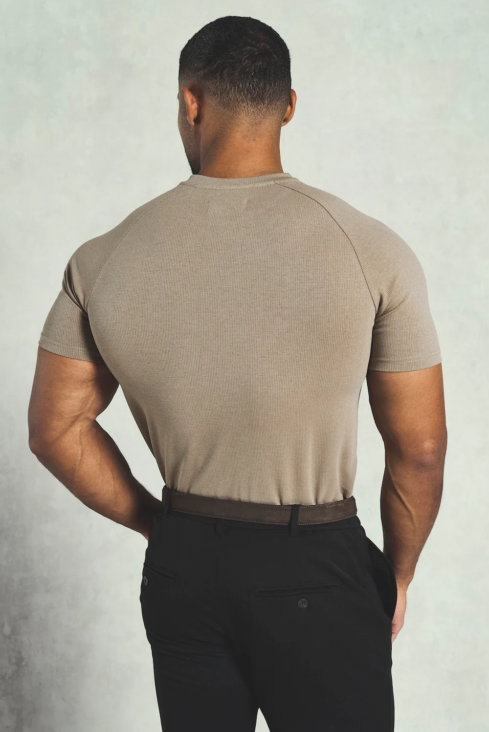 Textured Jersey T-Shirt in Dark Stone - Image 6