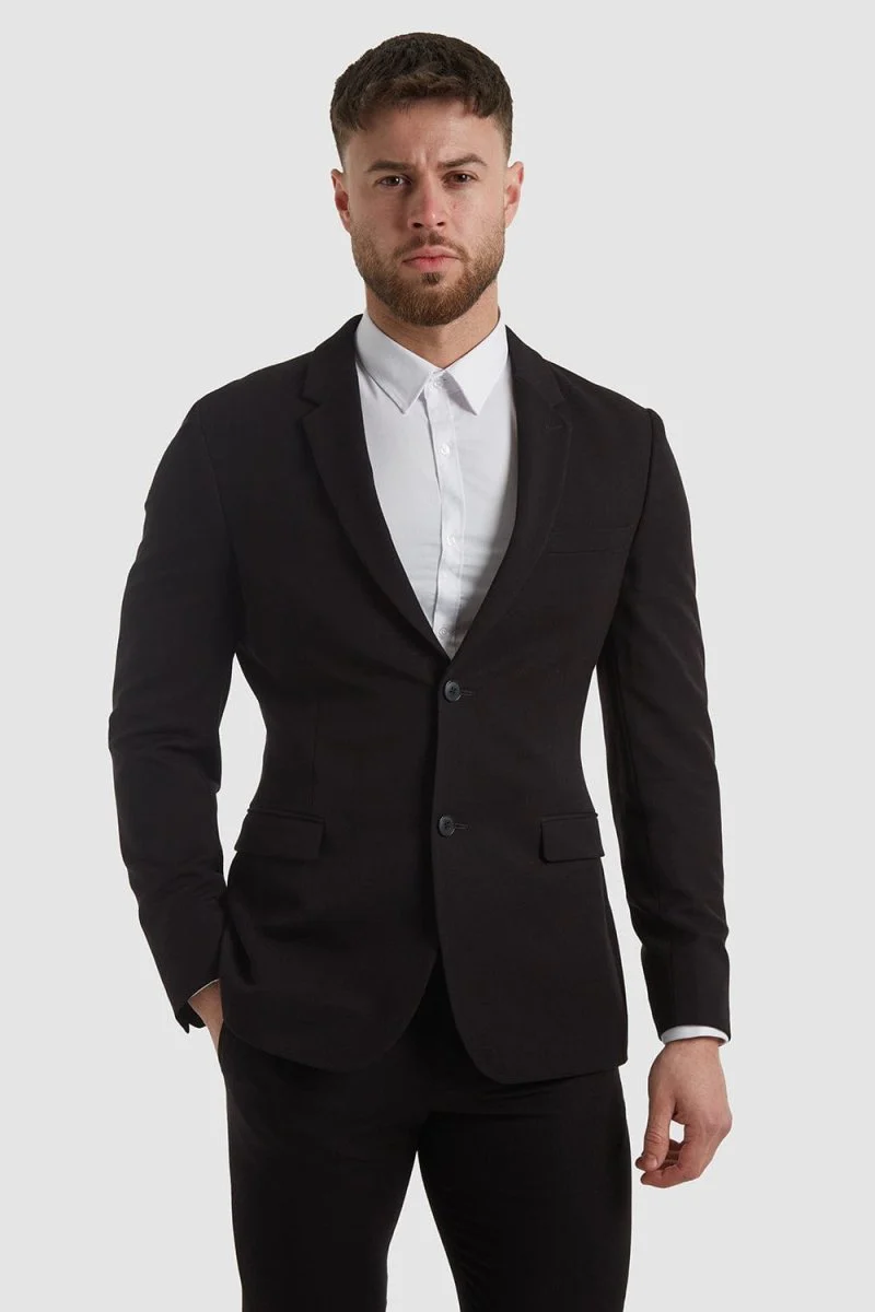 True Muscle Fit Suit Jacket in Black - Image 4