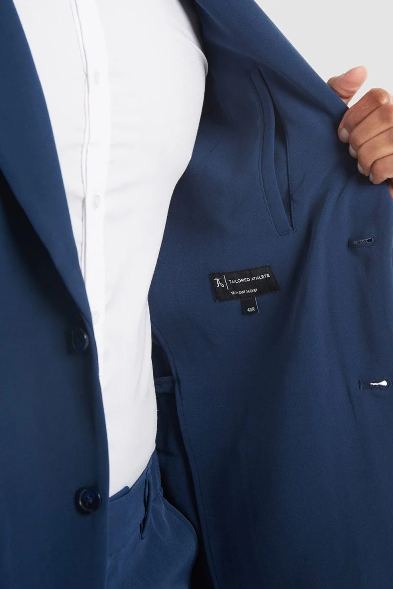 True Muscle Fit Tech Suit Jacket in Navy - Image 3