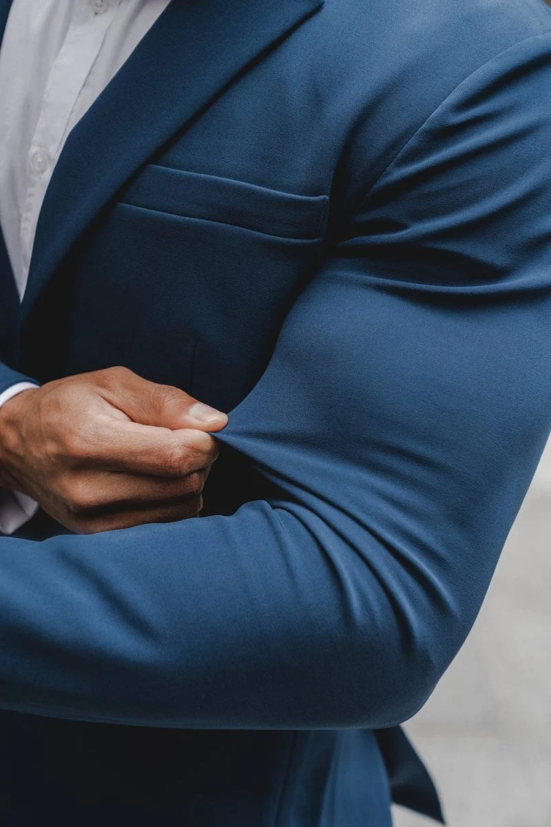 True Muscle Fit Tech Suit Jacket in Navy - Image 6