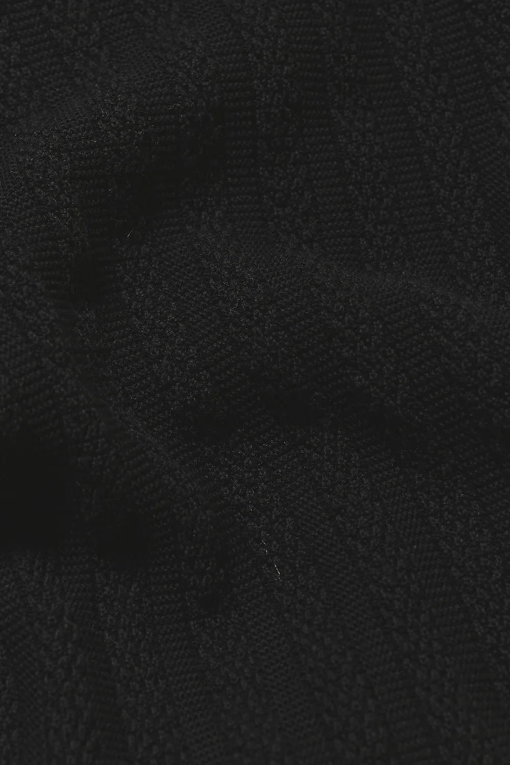 Vertical Stripe Knitted Open Collar Polo Shirt in Black - Image 8