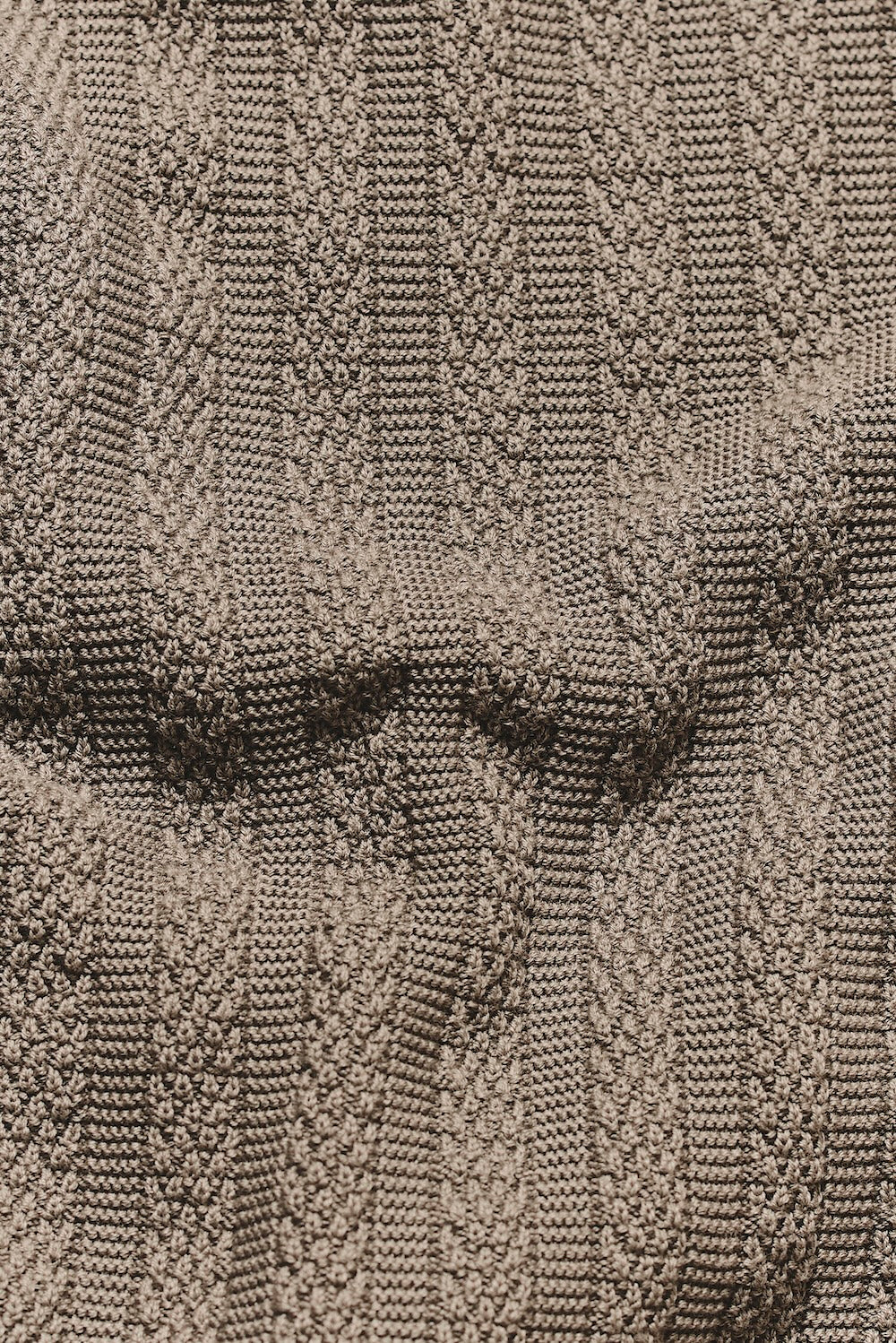 Vertical Stripe Knitted Open Collar Polo Shirt in Mole - Image 7