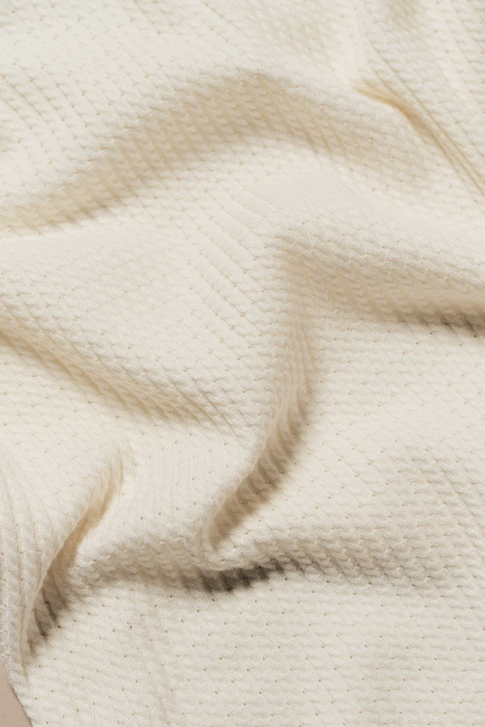 Vertical Stripe Knitted Open Collar Polo Shirt in Stone - Image 8