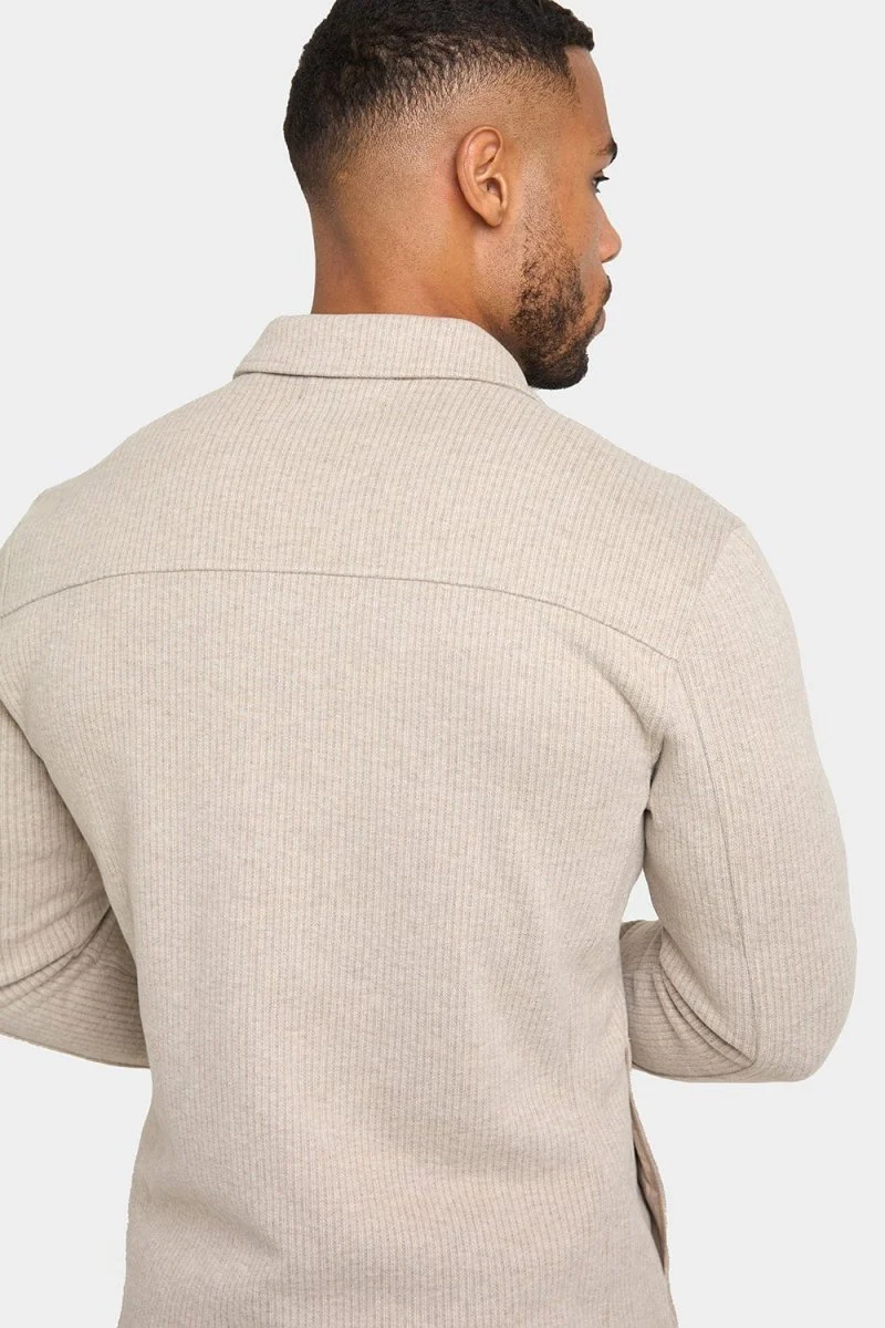 Zip Front Shacket in Stone - Image 6